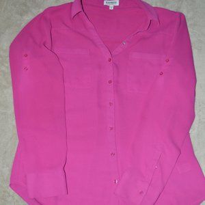 Pink Button Down Express Blouse